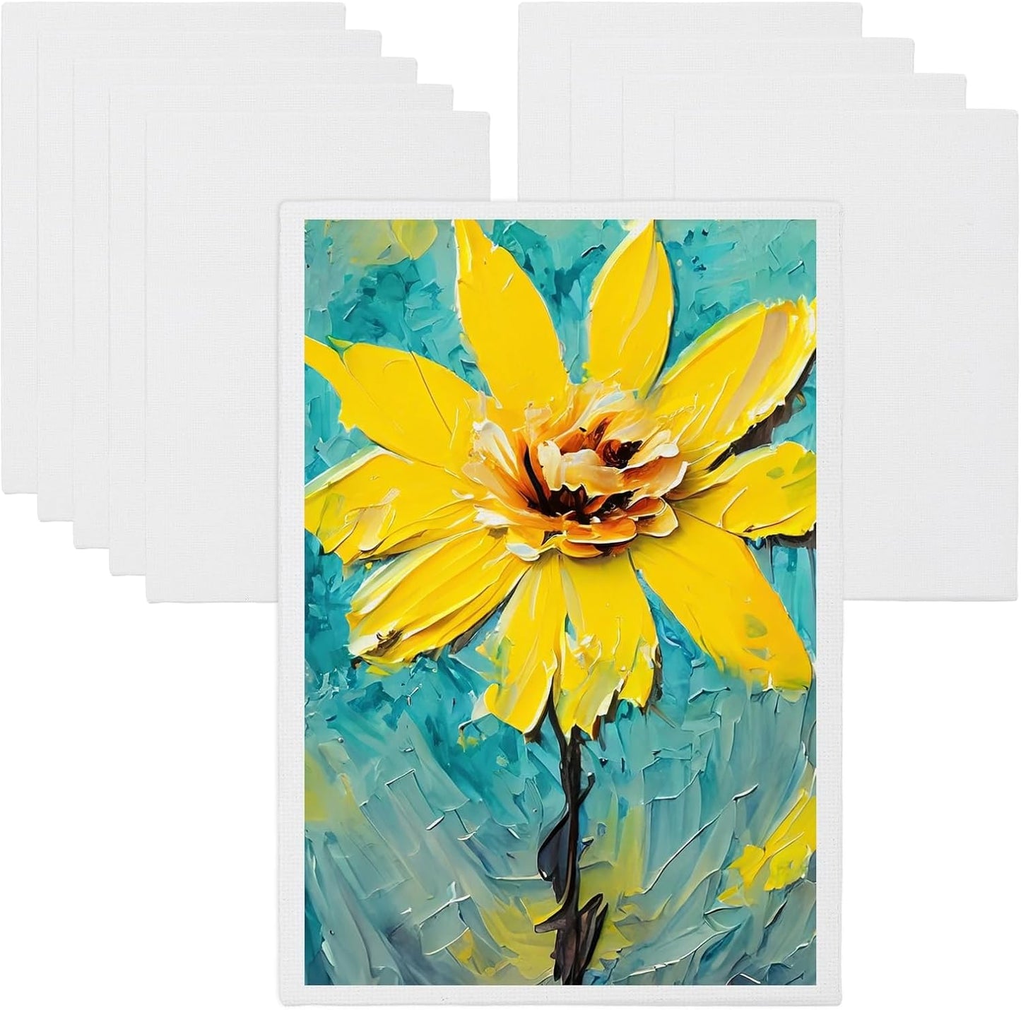 MECCANIXITY Canvas Boards for Painting, 5x7 Cotton Blank Primed Art Canvas Panels Acid-Free for Painting Supplies Oil Acrylic Tempera Watercolor Pouring Paint Artists(White, Pack of 10)