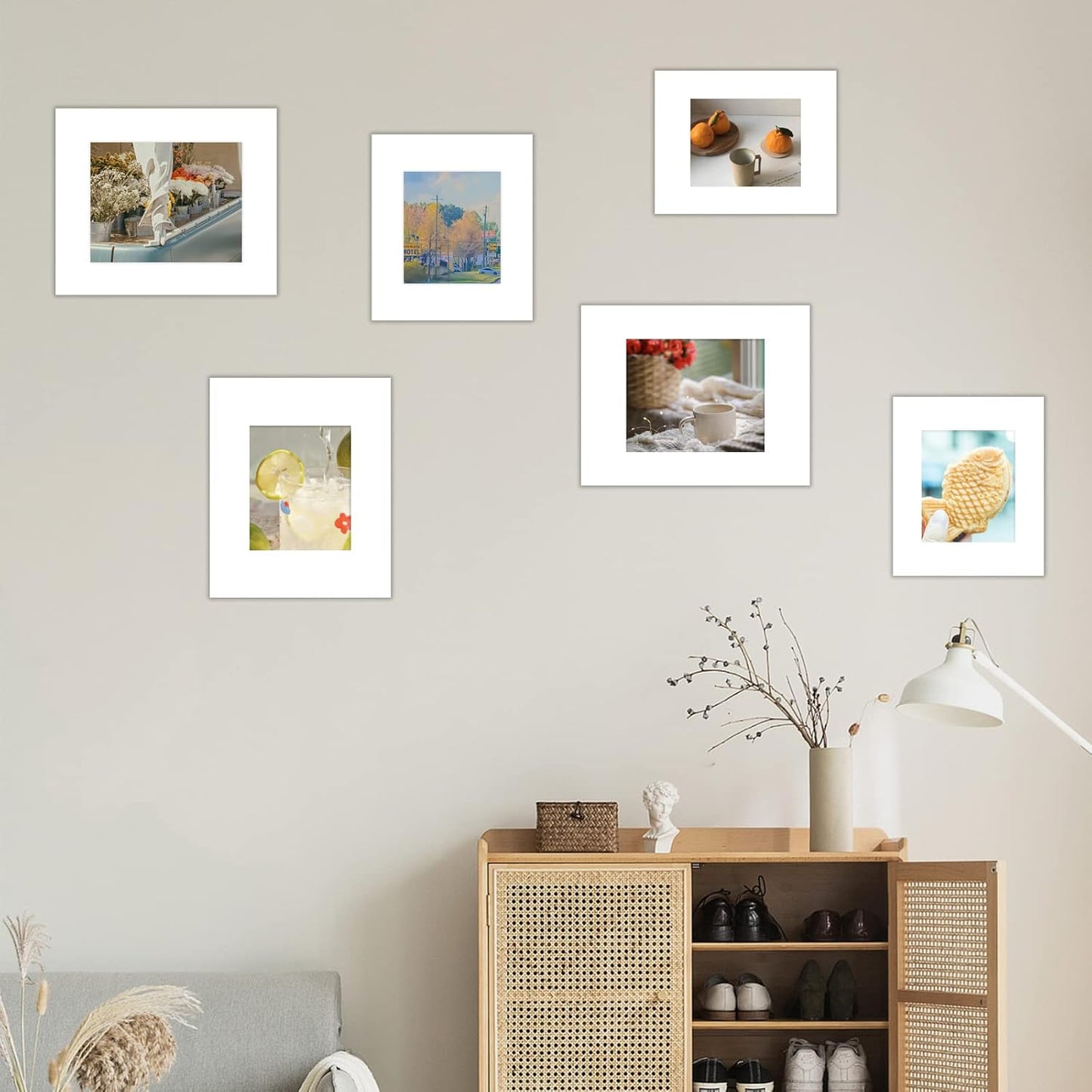 HOTUO 10 Pack Acid Free White Picture Frame Mats, Pre-Cut 8x10 Picture Mats with Ivory Core Bevel Cut for 5x7 Photo, Signature Friendly 4 Ply Thickness Photo Mat for Frames/Artwork/Prints/Pictures