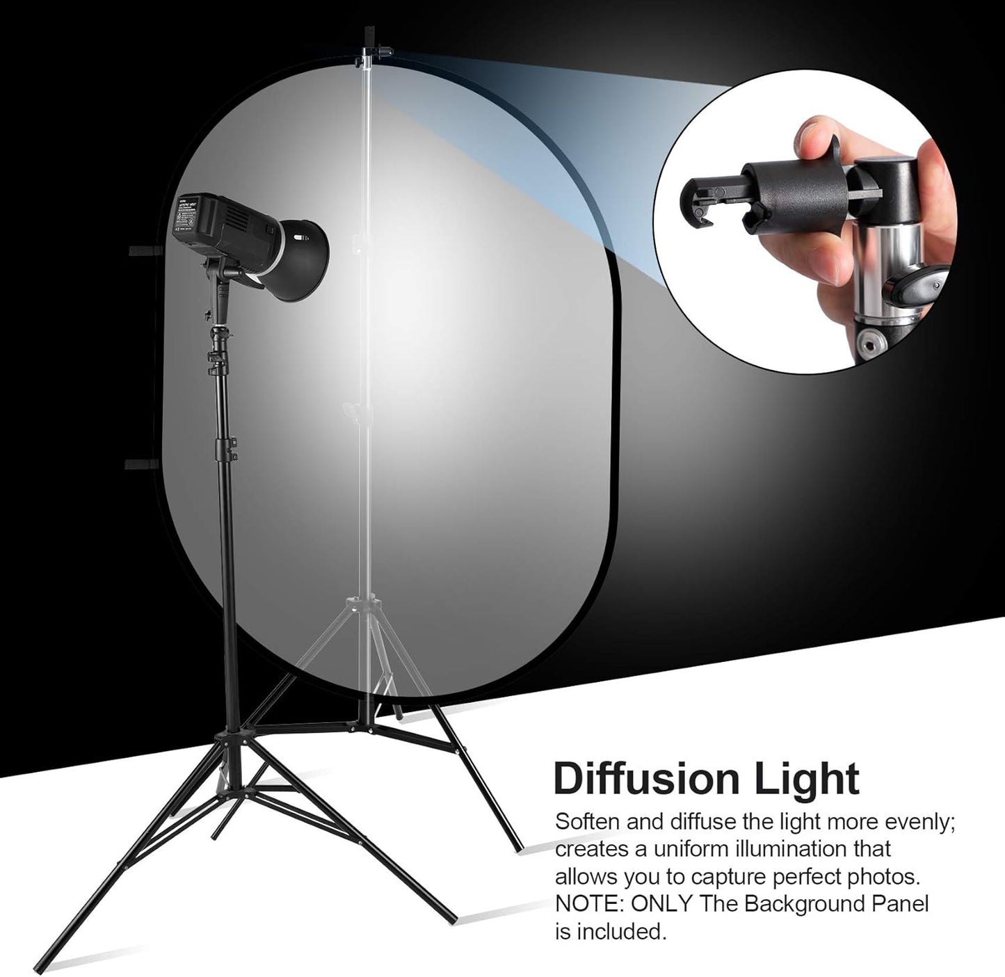 Selens 59x39in Pop-up Soft Light Diffuser Kit, with 6.6 Ft Light Stand & Clip Holder for Photo Studio Portrait and Product Shooting