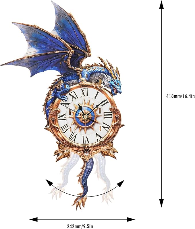 3D Wooden Puzzles for Adults – Blue Dragon Clock 3D Puzzles Art and Craft Kits, Unique Shape Wood Clock for Adults, Handmade Model Building Kit DIY Hobbies, Gifts for Family, Wall Art Home Decor