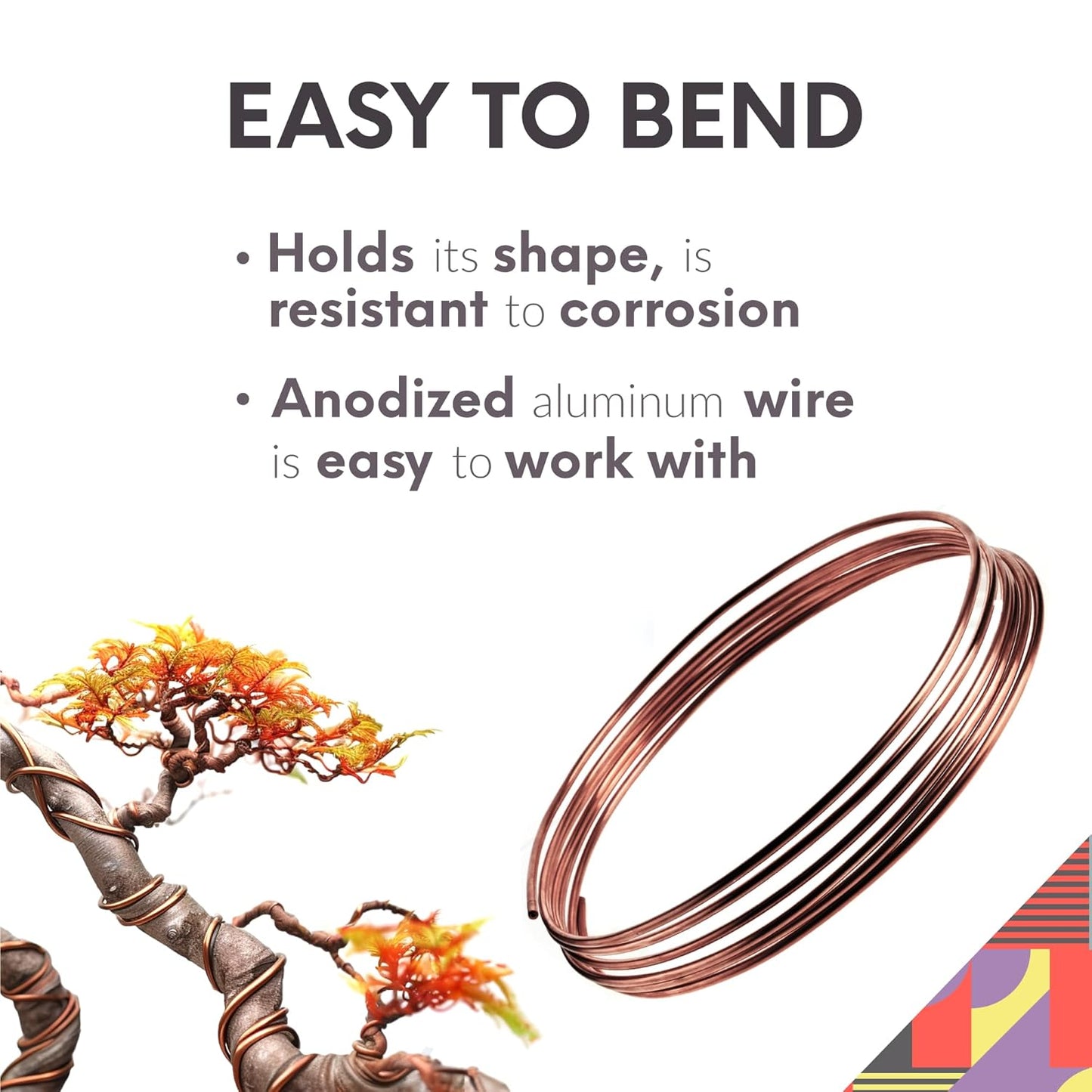 UTILE Bonsai Wire - Armature Aluminum Wire 100 ft 18 Gauge 1.2 mm Bonsai Training Wire, Tree Kit, Plant, Sculpting, Crafts, Bendable, Gardening, Beading and Jewelry Making (Copper, Brown)