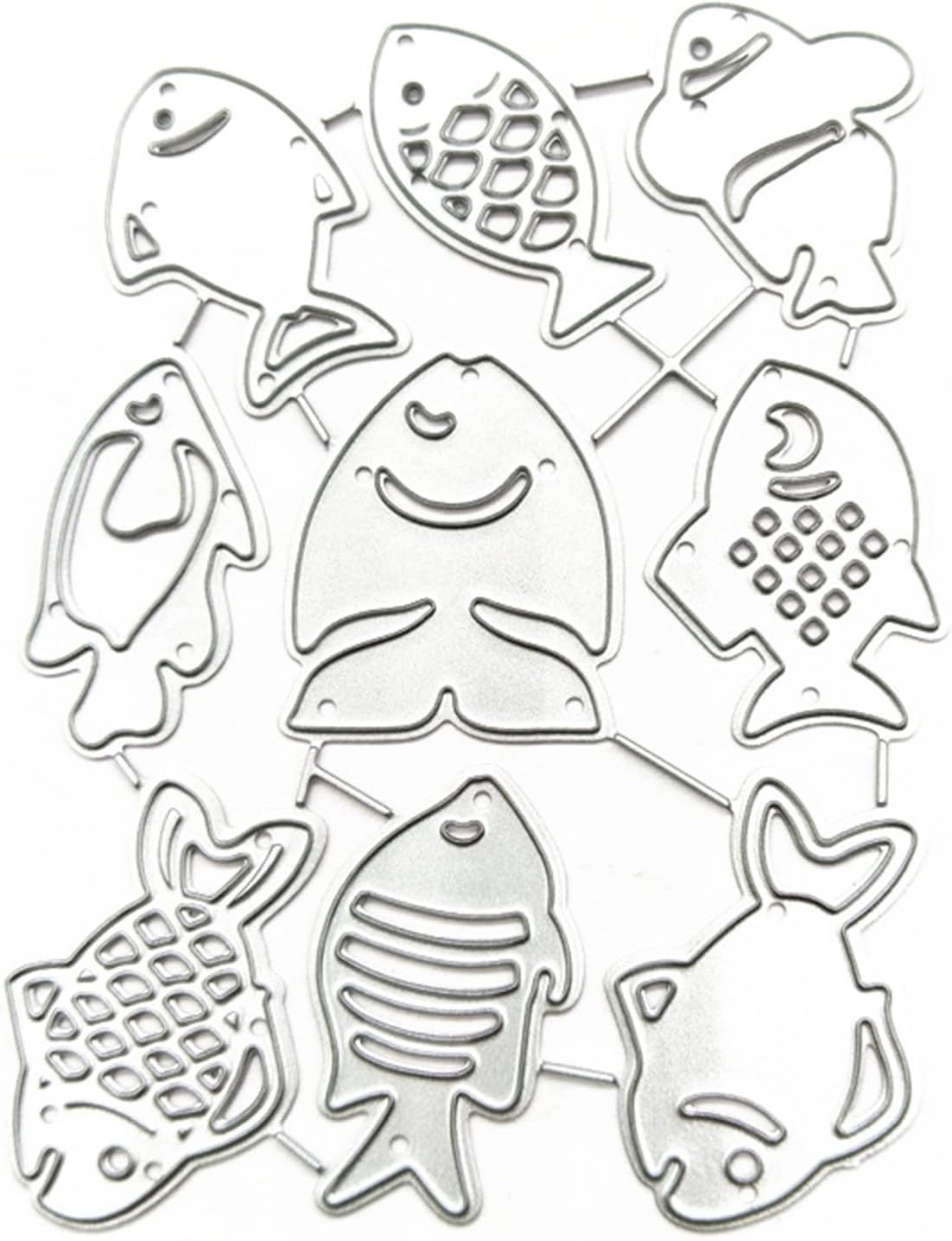 Cutting Dies Metal Stencils Scrapbooking Tools DIY Embossing Template for Paper Card Making Album Arts Crafts Supplies (9 Mini goldfish-10.3x7.4cm)