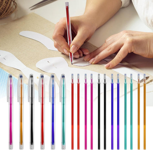 48pcs Heat Erasable Pens for Fabric, Assorted Colors, Fabric Pens for Sewing Erasable for Quilting Sewing DIY Dressmaking Fabrics Tailors Chalk