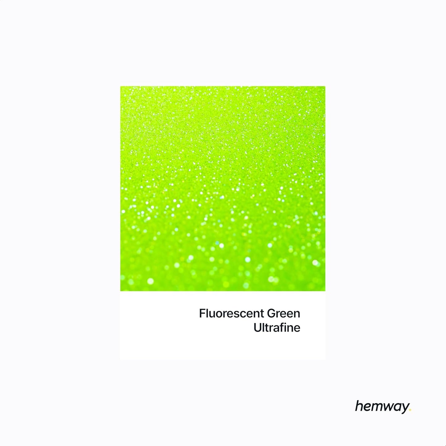 Hemway Polyurethane & Epoxy Resin Glitter 100g / 3.5oz Metallic Crystal Flake Additive for Flooring Jewelry Tumblers Glass Pigment - Ultrafine (1/128" 0.008" 0.2mm) - Fluorescent Green