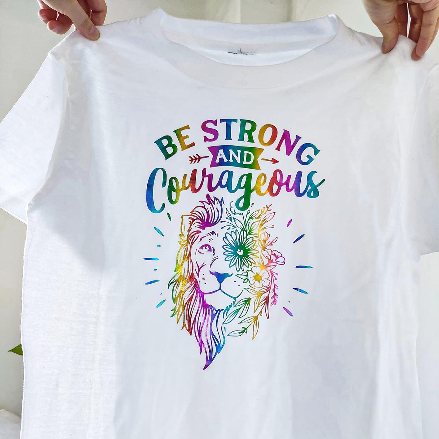 VINYL FROG Metallic Foil HTV Vinyl Roll 12" x5ft Rainbow Heat Transfer Vinyl Holographic Chrome Iron on Vinyl Easy to Cut & Weed DIY Heat Press Design for T-Shirts