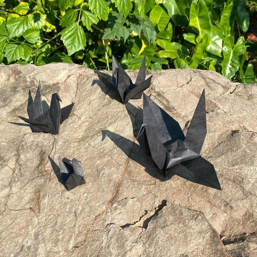 50 Sheets A4 Natural Fiber Mulberry Tree Mulberry Paper Sheets Art Tissue Washi Paper Design Craft Art Origami Suppliers Card Making DIY Crafts (Black, A4)