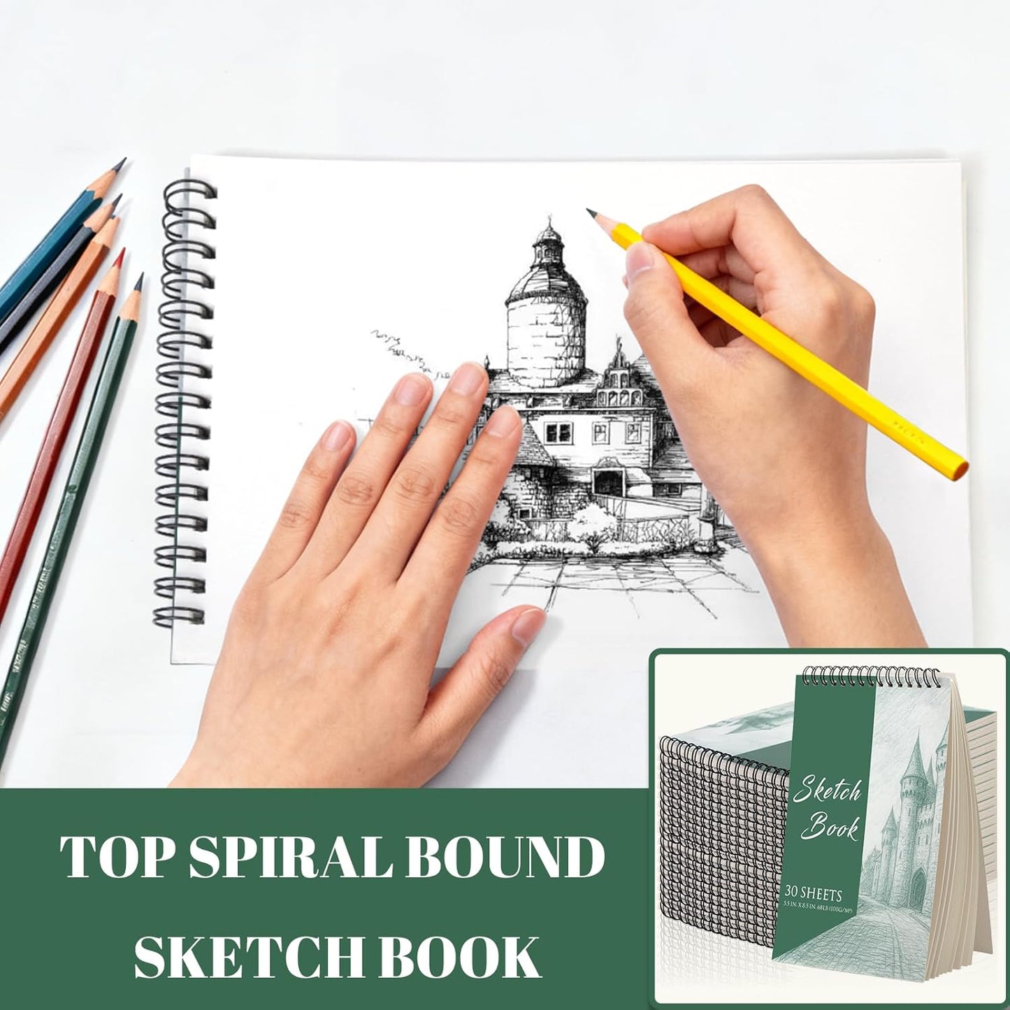 DINGIXOC 20 Pack Small Sketchbooks, 5.5" x 8.5" Mini Sketch Pad, Top Spiral Bound, 68lb/100gsm, Art Sketch Pads for Drawing & Painting(30 Sheets Each)