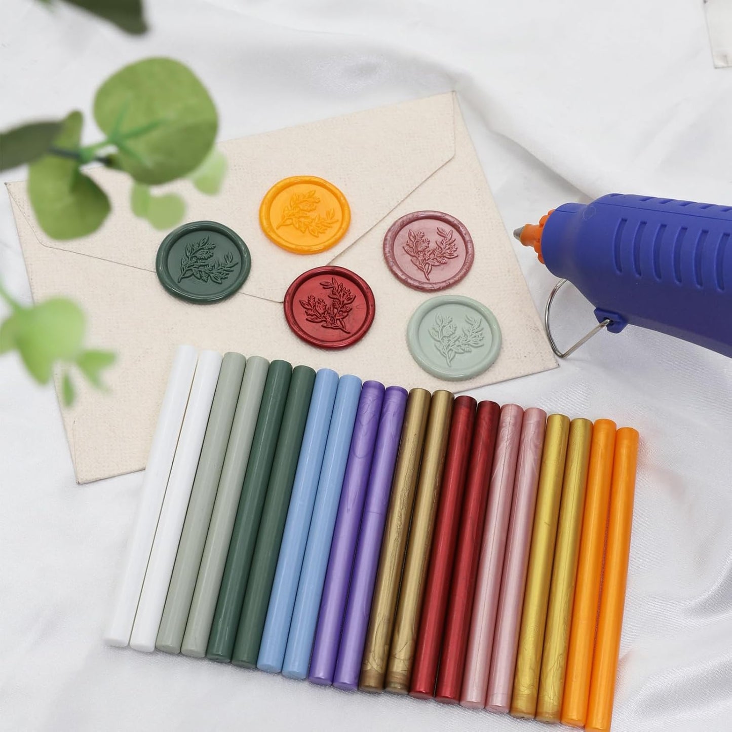 52pcs Lilac Purple Wax Sealing Sticks, Andotopee Glue Gun Wax Seal Sticks for Wax Seal Stamp, Premium Sealing Wax for Envelope Seal Wedding Invitation Craft Adhesive, Great Gift Ideas (Mini Size)