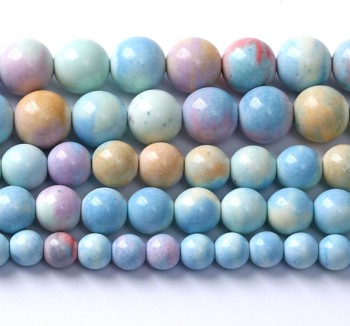 12mm 32pcs Natural Alxa Rainbow Stone Beads for Jewelry Making Energy Healing Power Stone Beads DIY Bracelet Necklace Accessories 15"