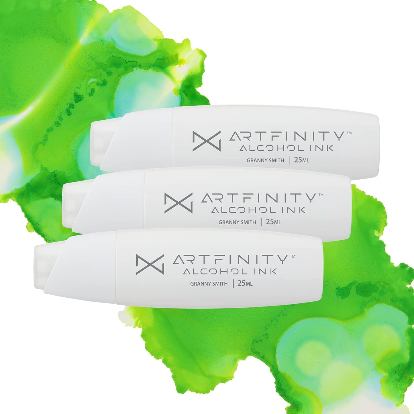 Alcohol Inks 3 Pack - Vibrant, Professional, Dye-Based Alcohol Inks for Artfinity Alcohol Markers, Artists, Drawing, & More! - Granny Smith G1-5