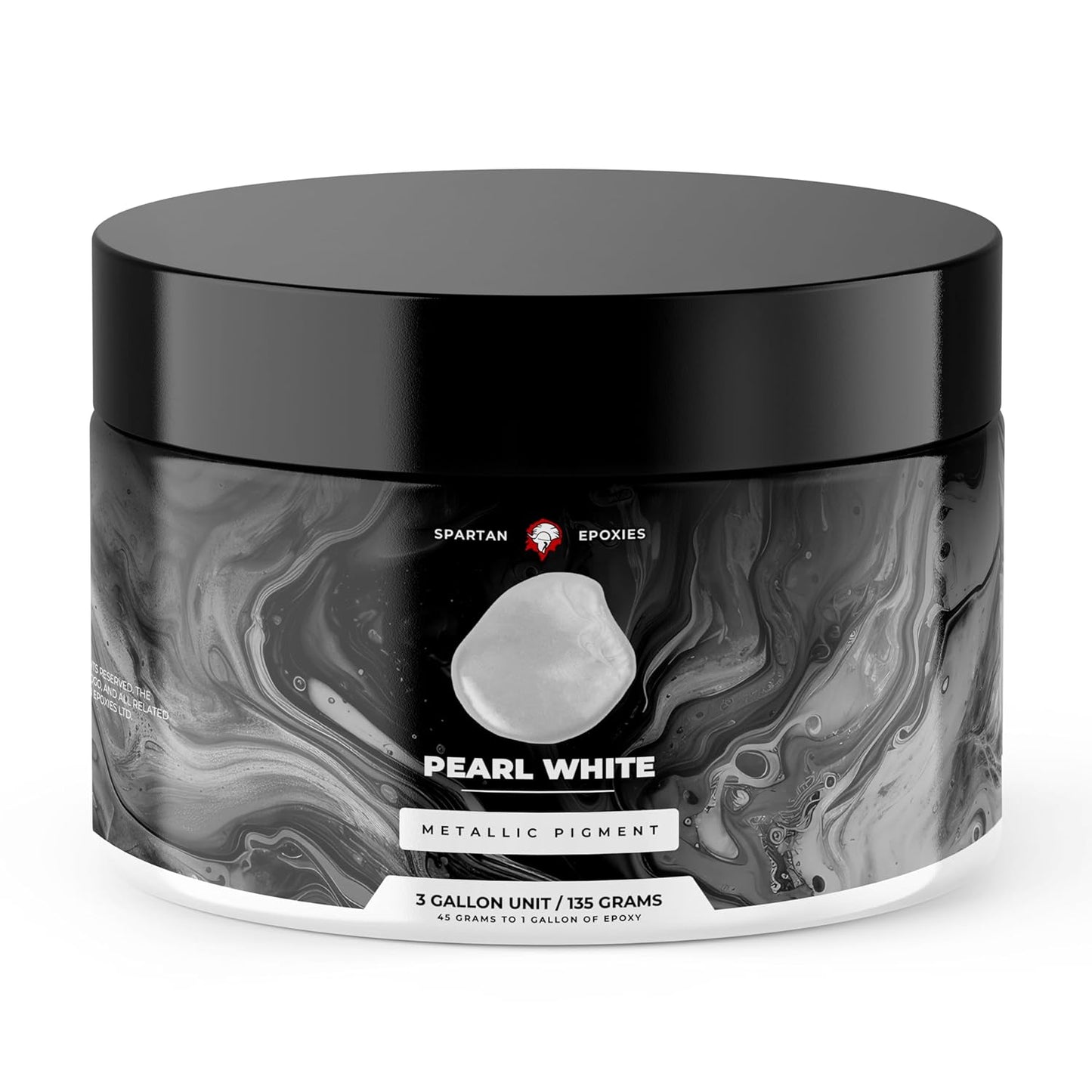 Spartan Epoxies Metallic Pigment Powder for Epoxy - 30 Unique Colors, 4oz for 1 Gallon and 12oz for 3 Gallons of Clear Epoxy, Made in The USA (Pearl White, 12oz (135 Grams))