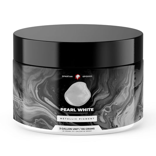 Spartan Epoxies Metallic Pigment Powder for Epoxy - 30 Unique Colors, 4oz for 1 Gallon and 12oz for 3 Gallons of Clear Epoxy, Made in The USA (Pearl White, 12oz (135 Grams))