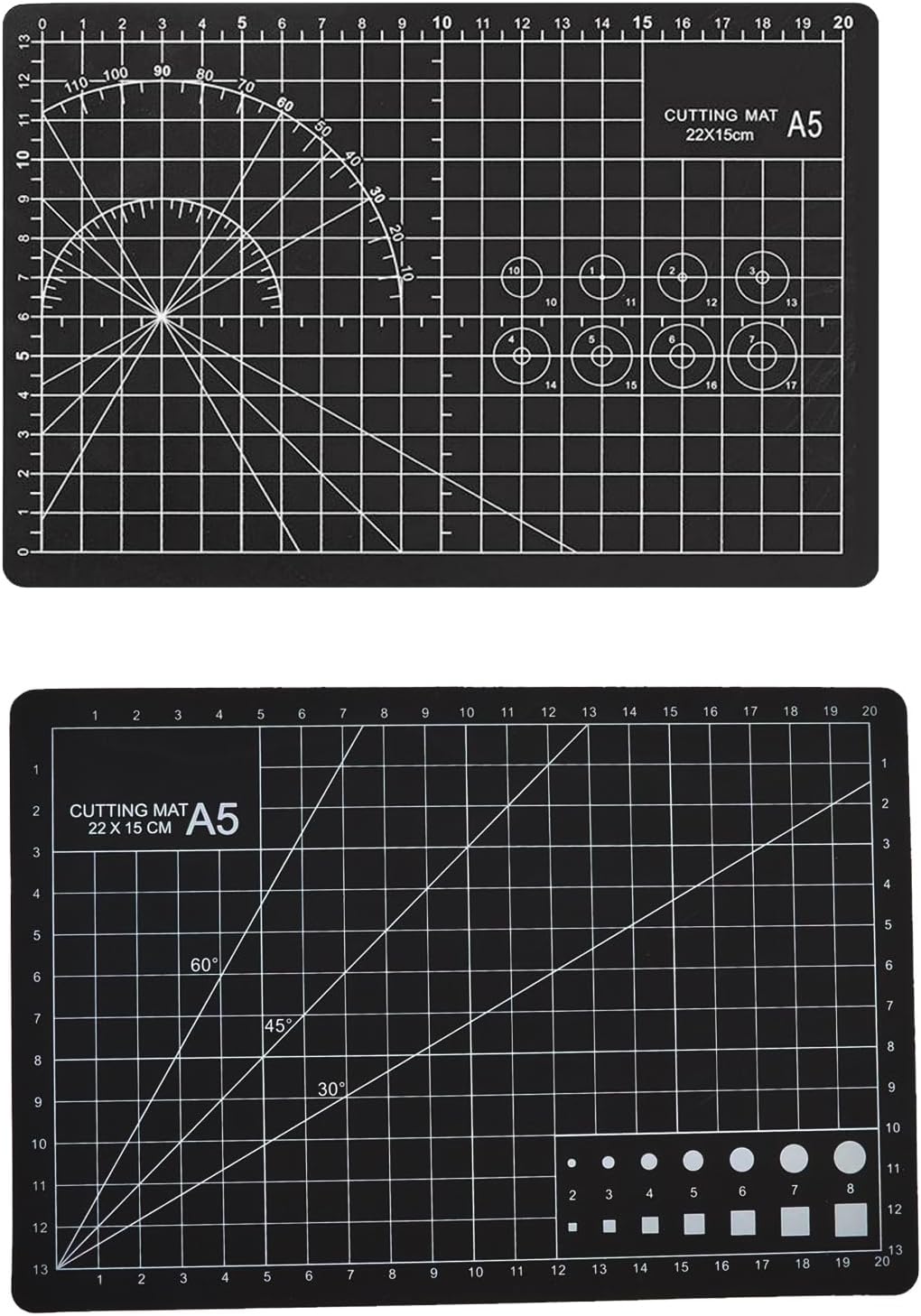 A5 Self-Healing Cutting Mat, Small Cutting Mat, Professional Double Sided Durable Cuttings Mats, Great for Hop Scrapbooking, Quilting, Fabric, Sewing Craft Projects (Black, A5)