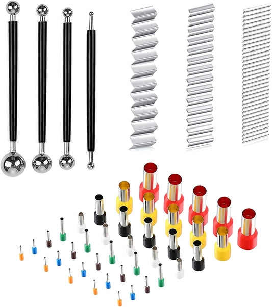 Yayatty Polymer Clay Tools, Acrylic Clay Roller, Acrylic Sheet, Rotary Cutting Mat, Round Polymer Clay Cutters with Clay Slicer Blade for Pottery and Sculpture (47 PCS)