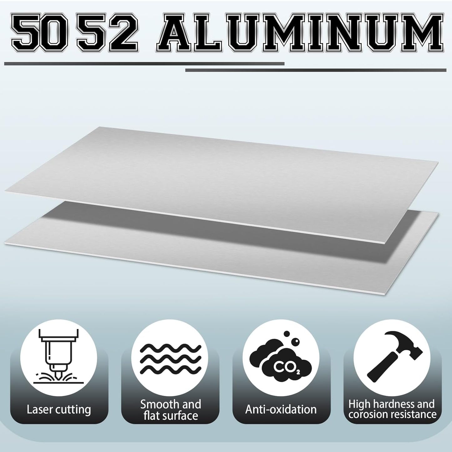 1 Pack 5052 Aluminum Sheet Metal 12" x 36" Aluminum Plate 1/8 (0.125'') Inch Thickness Rectangle Metal Panels for Industry Crafting Handcraft DIY Projects
