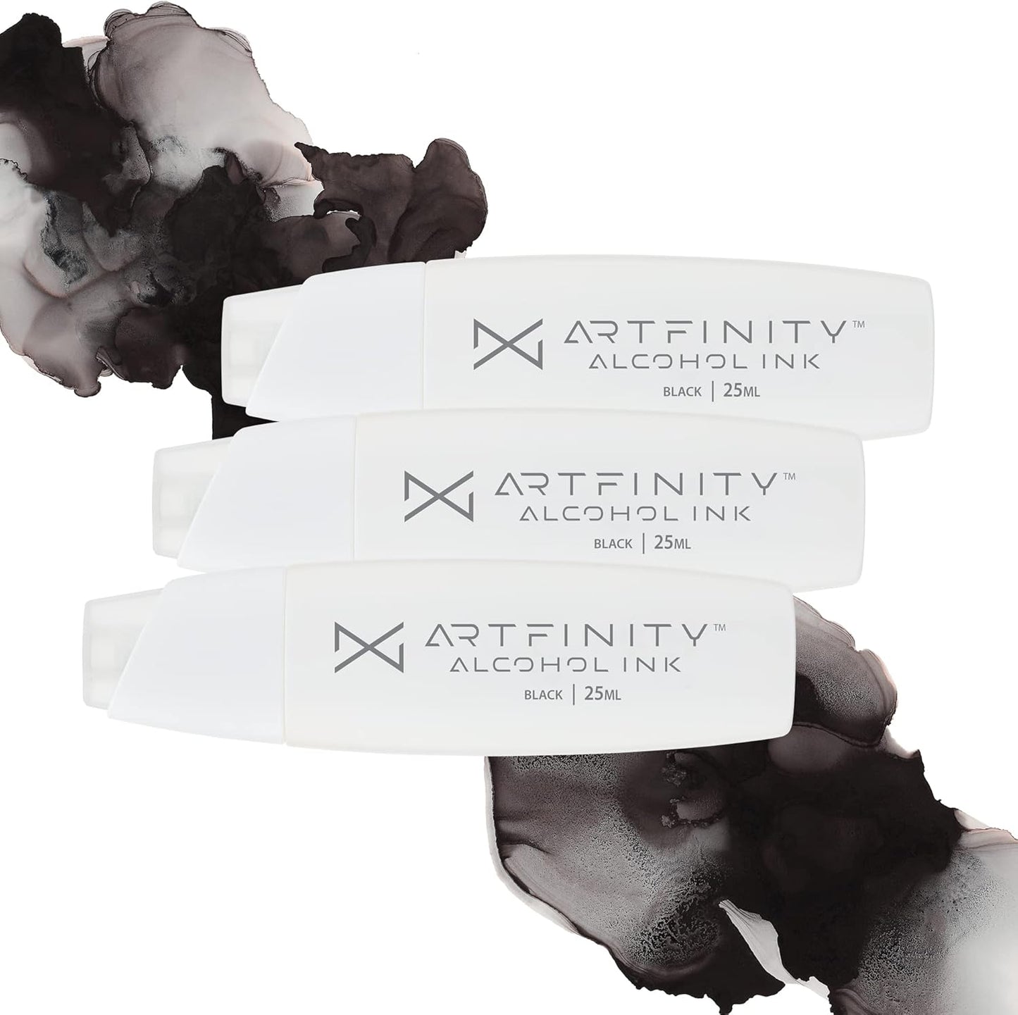 Artfinity Alcohol Inks 3 Pack - Vibrant, Professional, Dye-Based Alcohol Inks for Artfinity Alcohol Markers, Artists, Drawing, & More! - Black 100