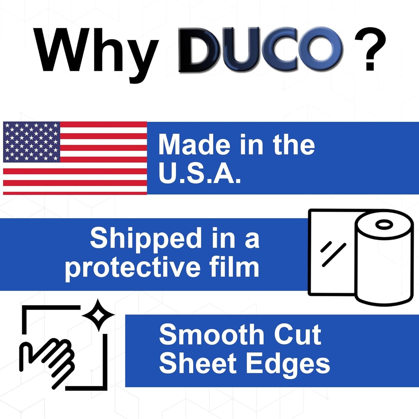 Duco USA-Made Clear Cast Acrylic Sheet 1/8 Inch Thick 12" x 12" - 4 Pack of Transparent Plexiglass Sheet - Lightweight Acrylic Board for Window Replacements, Displays, Signs, and More