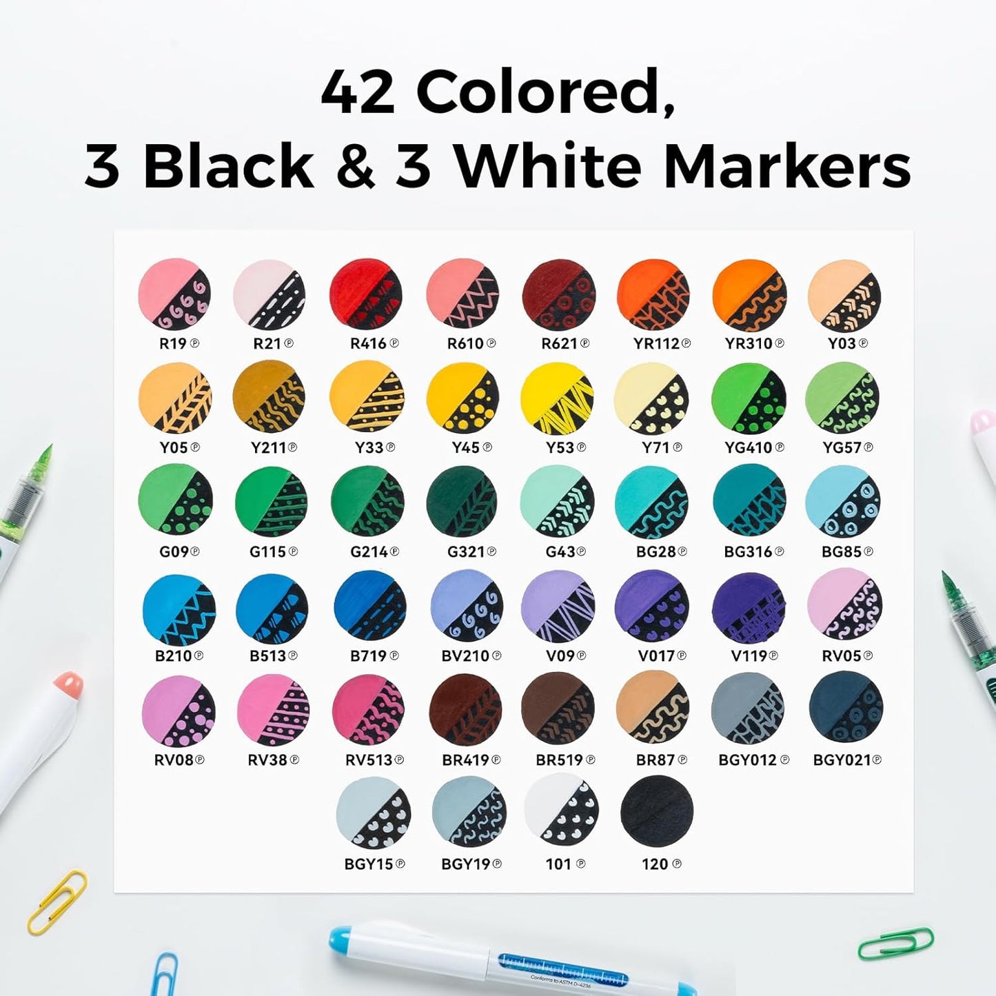 Ohuhu Acrylic Paint Markers Direct Liquid: 48 Pack Flexible Brush Tip Acrylic Markers High Opacity Paint Pens Waterproof Lightfast for Rock Painting Easter Eggs Wood Glass Ceramic Canvas - Nahuku