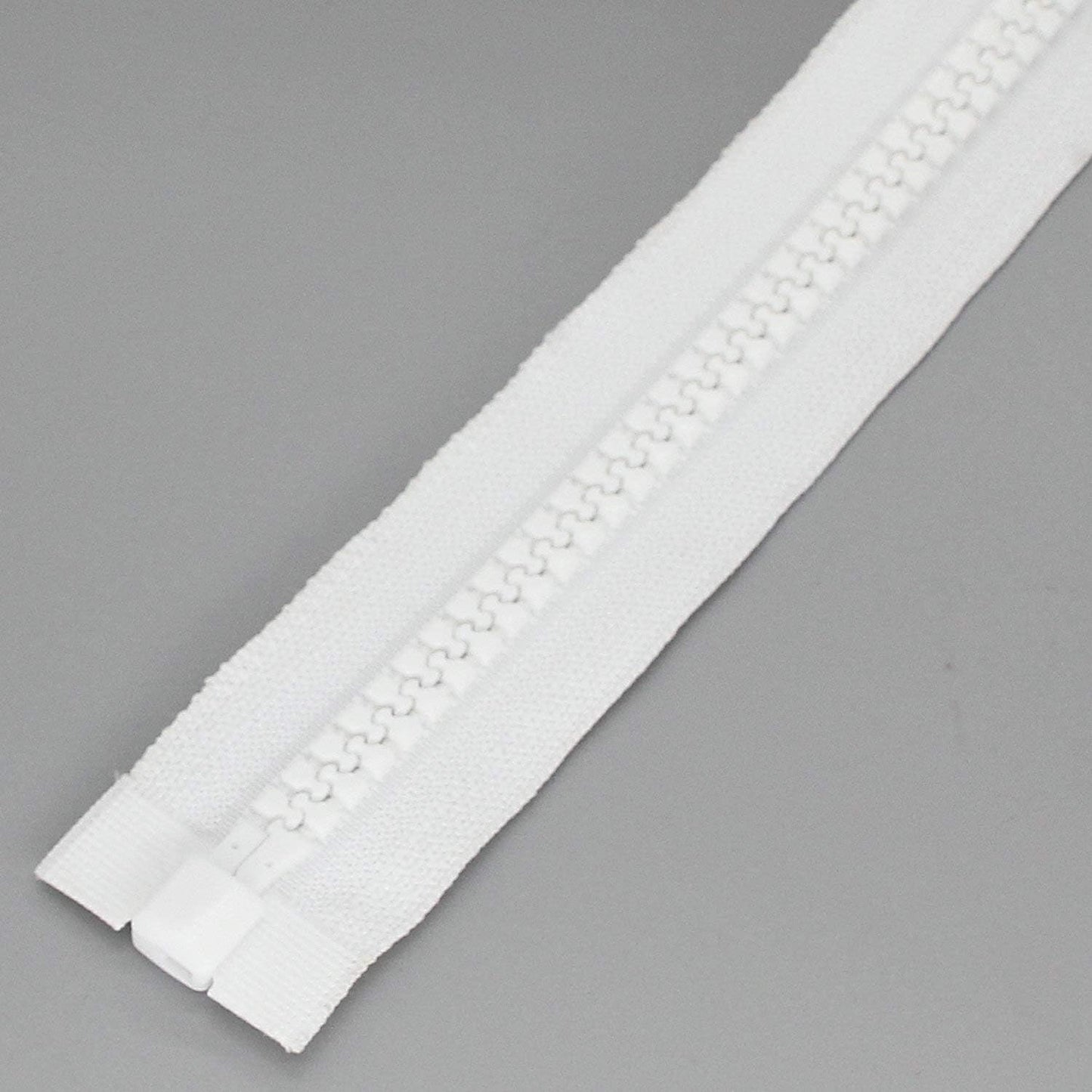 Leekayer 2PCS #10 48 Inch Heavy Duty Zippers for Sewing Separating Large Plastic Zippers White Tape with Double Pull Tab Slider, Sleeping Bag, Boat, Canvas, Cover, Trampoline, Dog Bed,Tent (48" 2pcs)