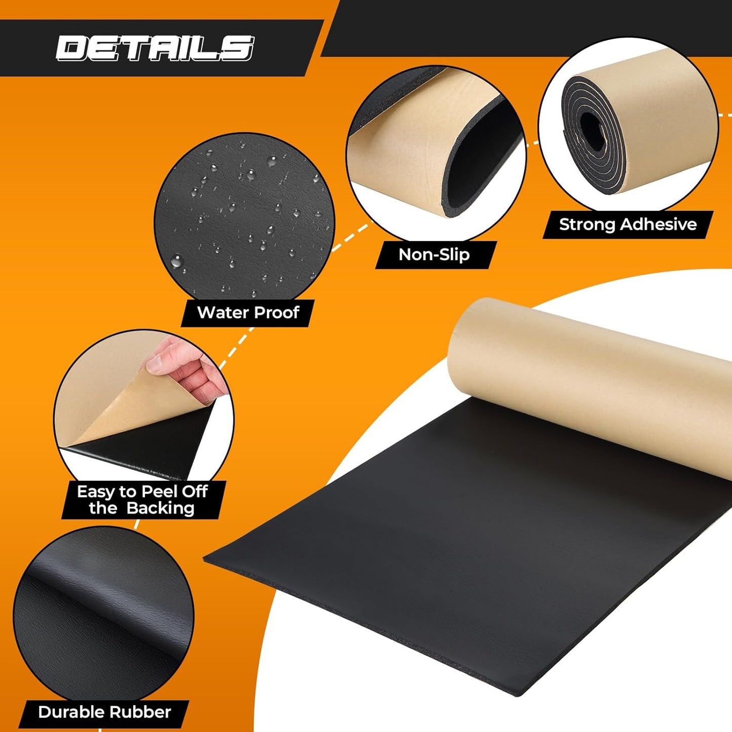 NATGAI Sponge Neoprene with Adhesive Foam Rubber Sheet 1/4” Thick X 12” Wide X 54” Long, Cut to Multiple Dimensions and Lengths - DIY, Gaskets, Cosplay, Costume, Crafts