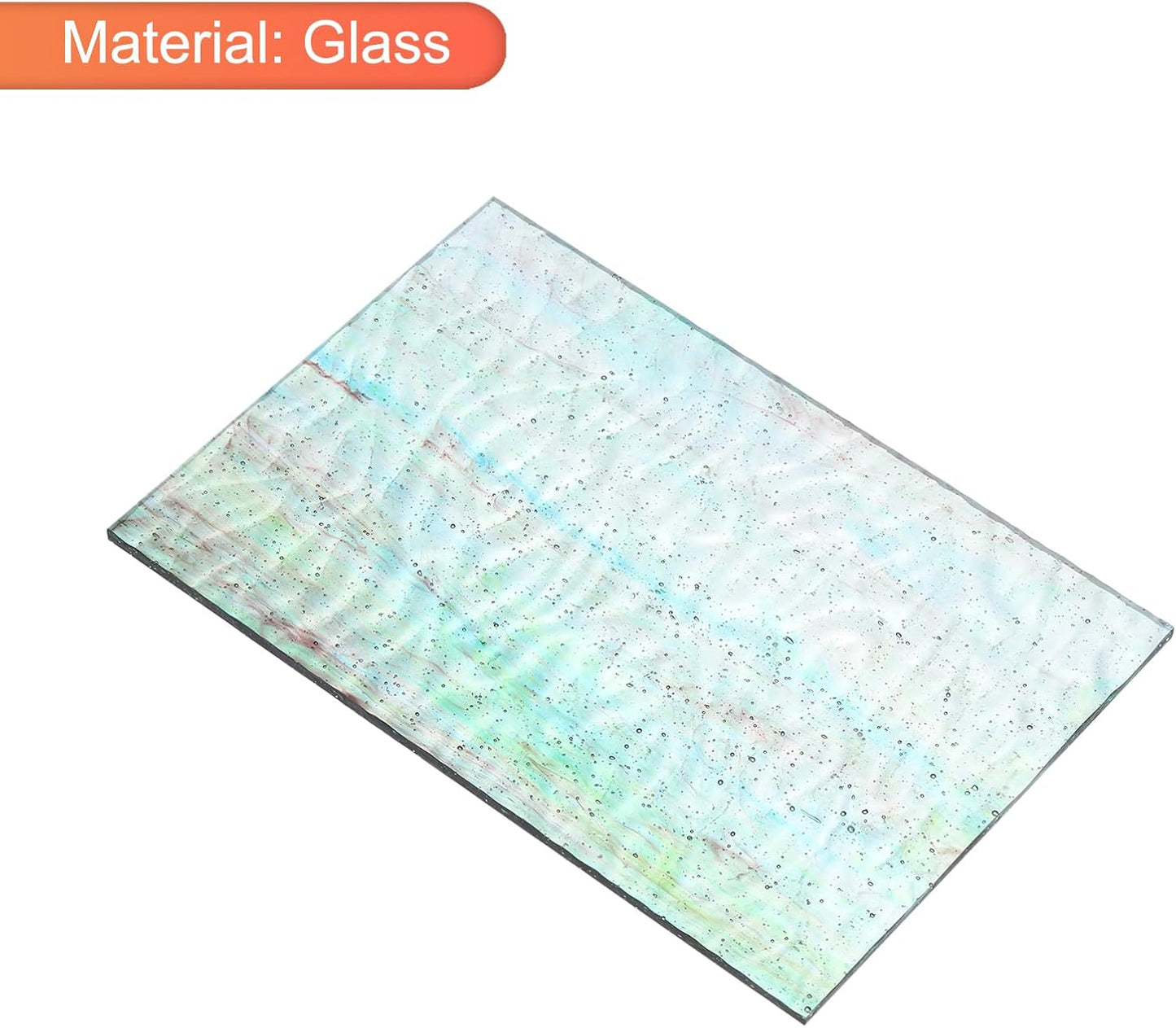 MECCANIXITY 2 Pcs Stained Glass Sheet Mosaic Tile 7.9 Inch x 5.9 Inch Cyan Stained Glass Sheets for Crafts DIY Art Project