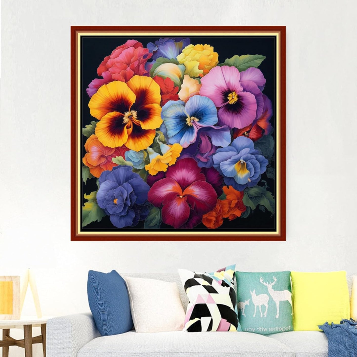 Foxdiviy Stamped Cross Stitch Kits Full Range of Embroidery Needlework Starter Kits for Beginners Adults 11CT Embroidery Patterns Art Crafts DIY Needlepoint Kits-Magic Flower 18x18 inch, ColourKits35