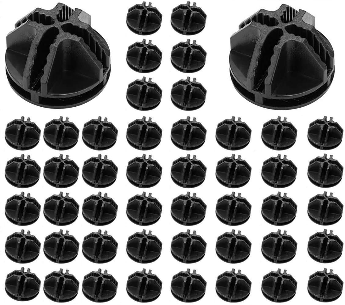 Wire Cube Plastic Connector 50Pcs Wire Grid Cube Organizer Connector for Modular Closet Storage Organizer and Wire Shelving (Black)