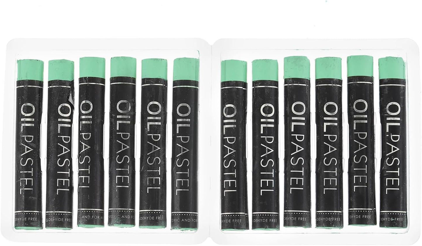 PATIKIL Dark Green Oil Pastels, 12Pcs Soft Oil Crayons Creamy Pastels Stick Art Supplies for Art Painting Drawing Blending Graffiti for Artists Beginners