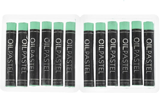 PATIKIL Dark Green Oil Pastels, 12Pcs Soft Oil Crayons Creamy Pastels Stick Art Supplies for Art Painting Drawing Blending Graffiti for Artists Beginners