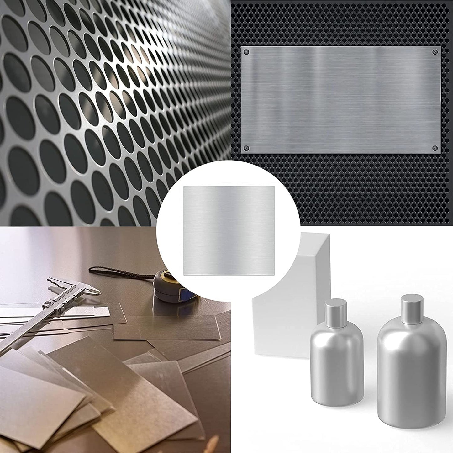 2Pack 6061 T651 Aluminum Sheet Metal 6 x 6 x 1/32 (0.0315”) Inch Flat Plain Aluminum Plate Covered with Protective Film, Heat Treatable Rectangle Aluminum Metal Plate for Crafting, DIY, 0.8mm Thick