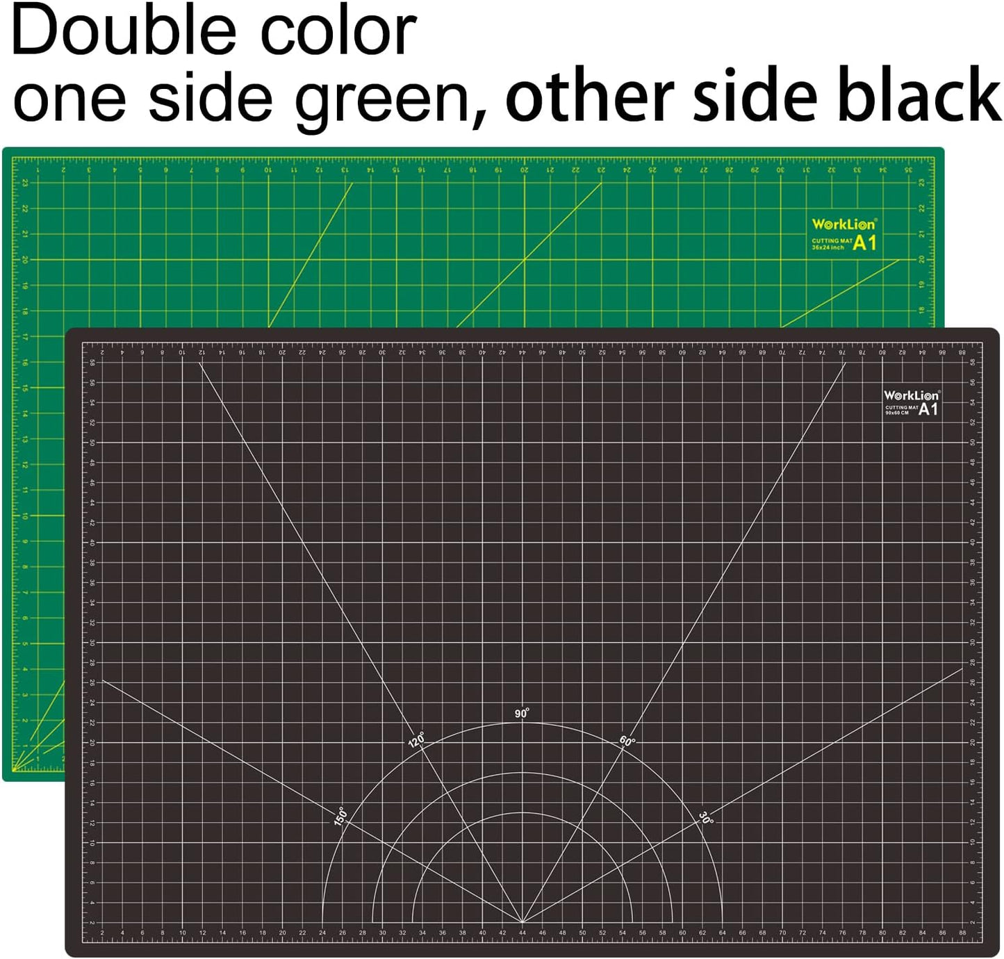 WORKLION Self Healing Cutting Mat: 24 x 36 inch Large Double Sided 5-Layer Gridded PVC Cut Mat for Sewing & Quilting & Scrapbooking & Arts and Crafts Projects (Green/Black)…