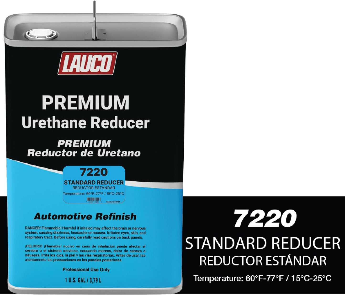 LAUCO Standard Urethane Grade Reducer (7220), 2 Gallons, 60°F - 77°F - For Automotive Paint and Industrial Paint Use - High Performance Automotive Grade