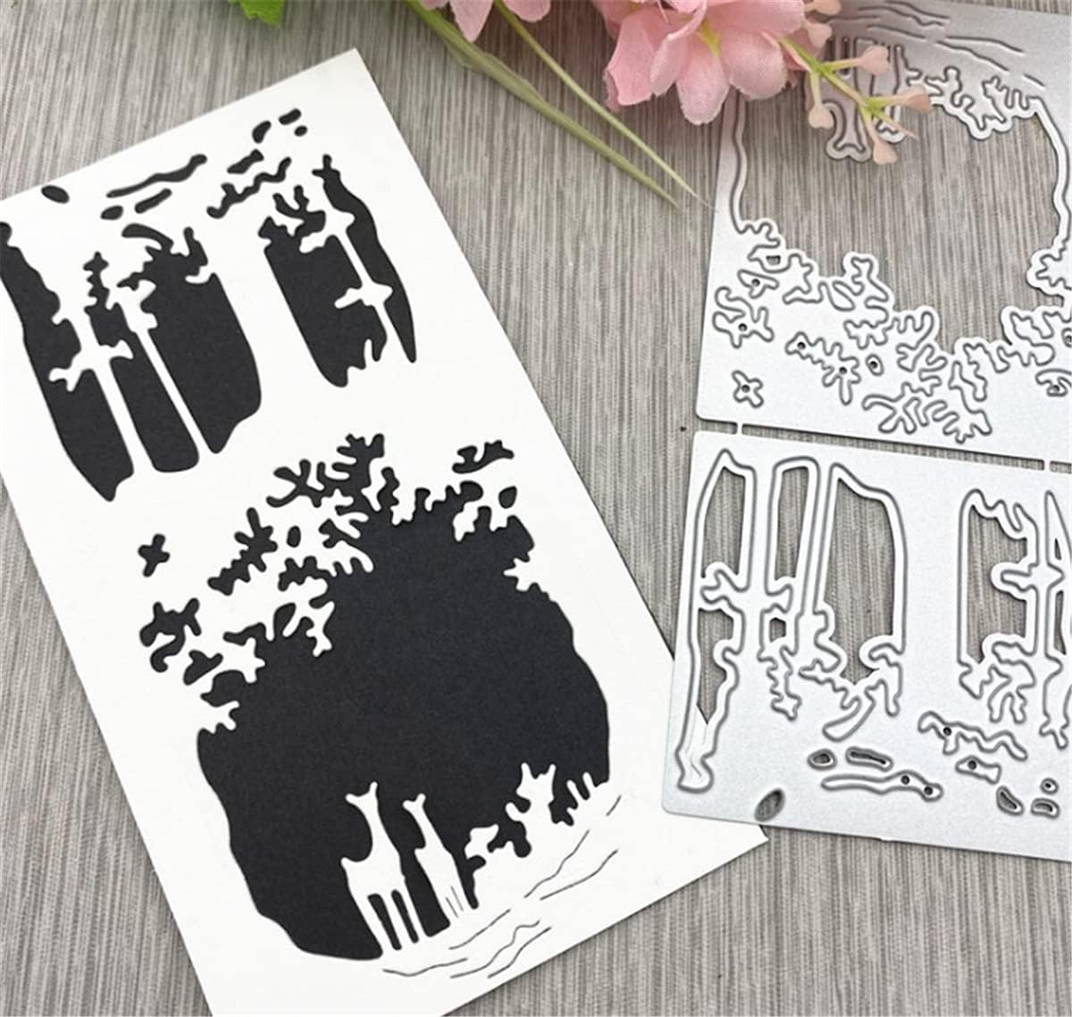 Metal Cutting Dies DIY Merry Christams Embossing Stencil Template Scrapbooking Card Making Mold Photo Album Arts Crafts Tools (Christmas deer-14x6.3cm)