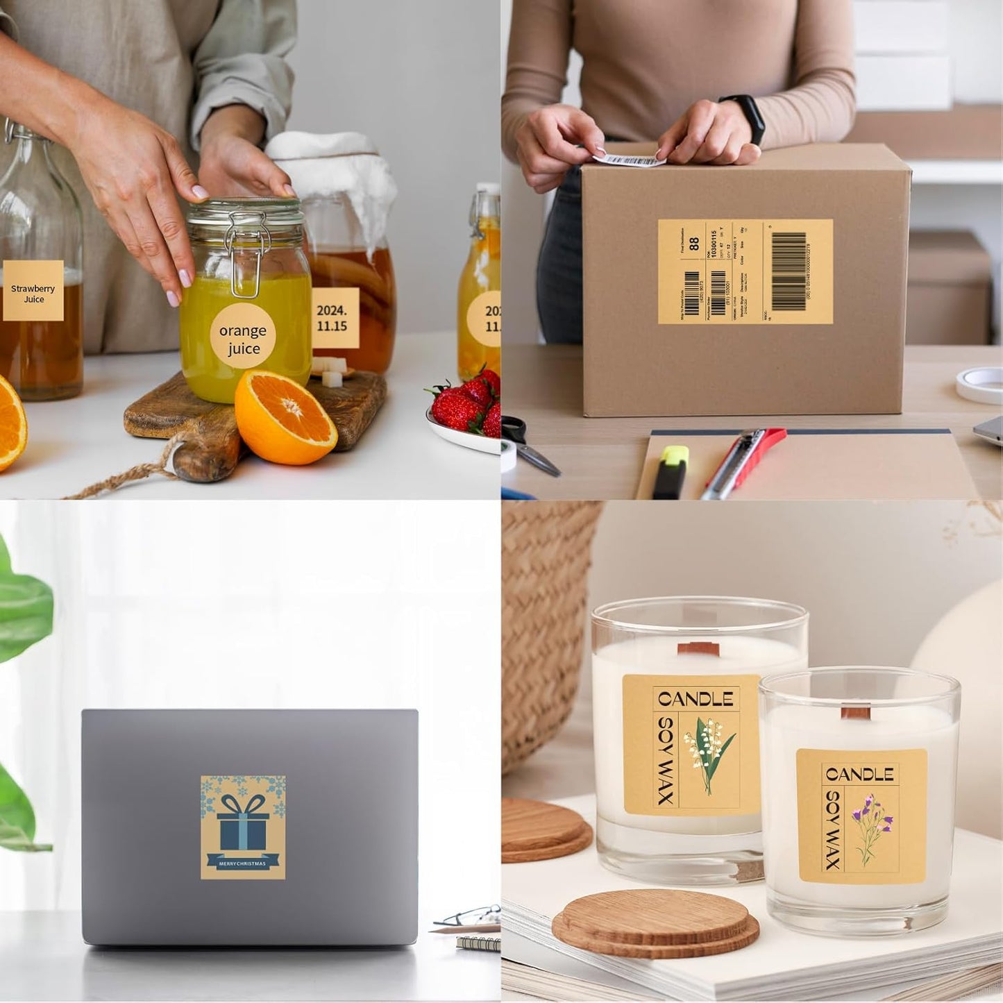 Kraft Printable Sticker Paper, 20 Sheets Brown Printable Sticker Paper, Laser/Inkjet Printing- Matte Ktaft, Letter Size (8.5" x 11")