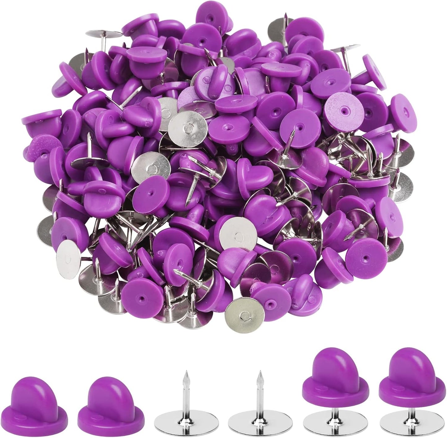 400pcs PVC Rubber Pin Backs Heliltd Butterfly Clutch Pins Tie Tacks Blank Pins for Uniform Badges Backing Holder Clasp Lapel Pin Enamel Pins(200 Sets)