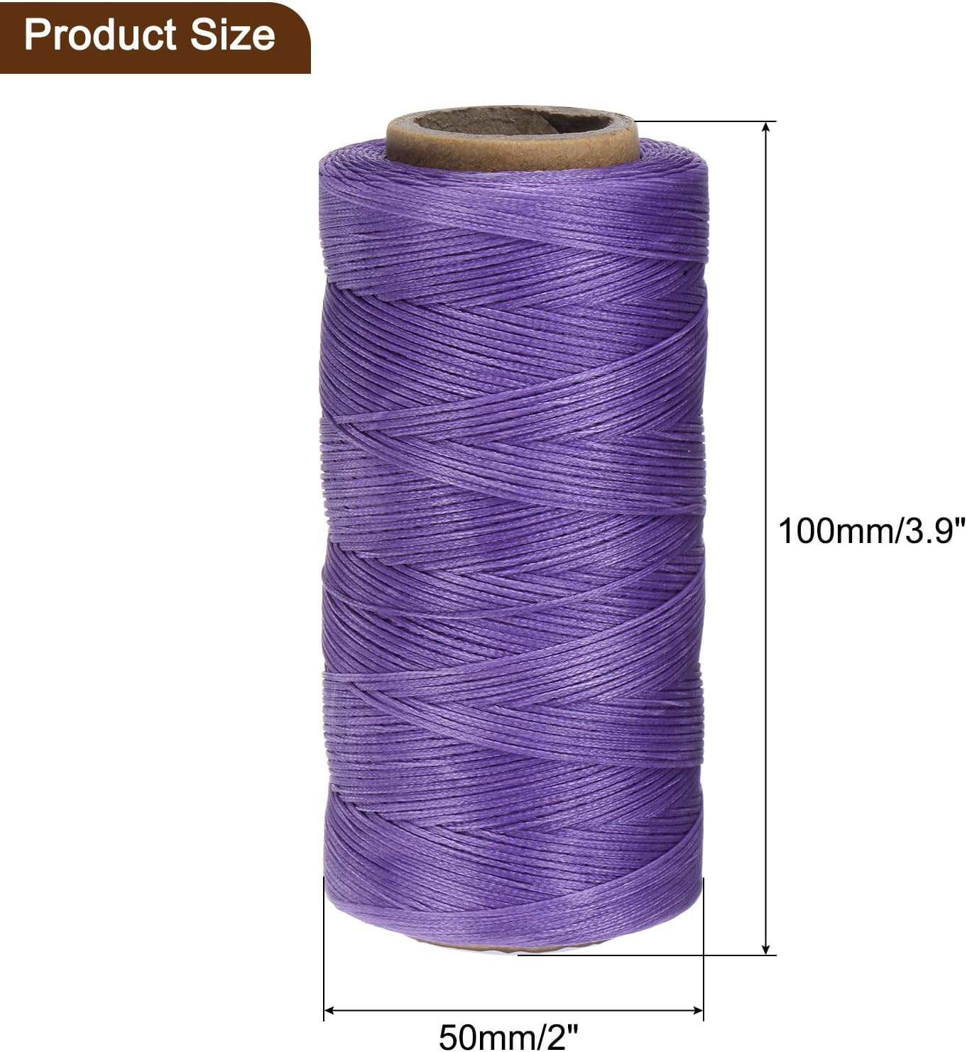 Uxcell 150D 0.8mm Flat Waxed Thread, 284 Yards Polyester, Dark Purple, Leather Sewing Waxed String