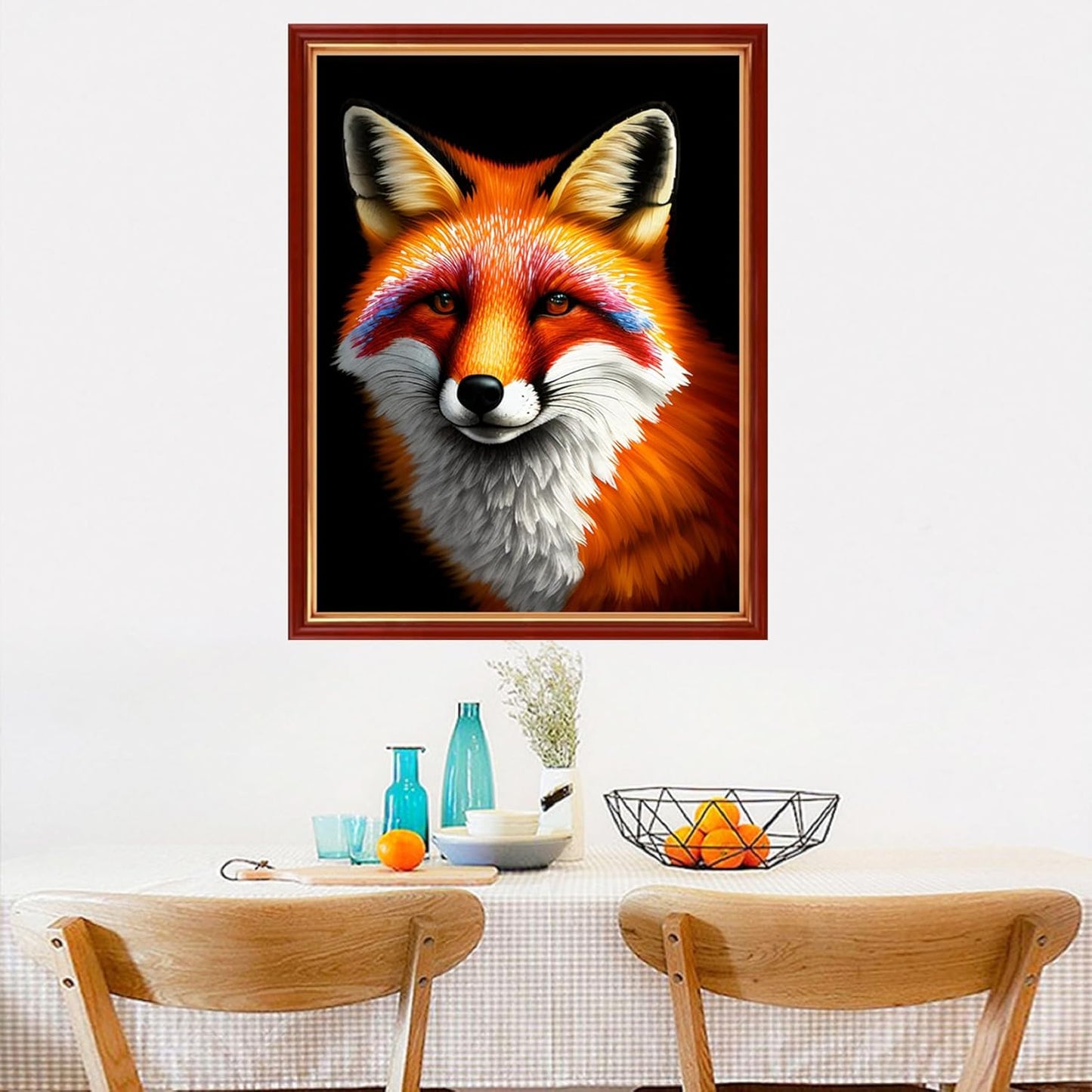Dimensean Stamped Cross Stitch Kits Full Range of Embroidery Patterns Starter Kits for Beginners Adult or Kids DIY Cross Stitches Needlepoint Kits 11CT-Colorful Fox 15.7x19.7 inch