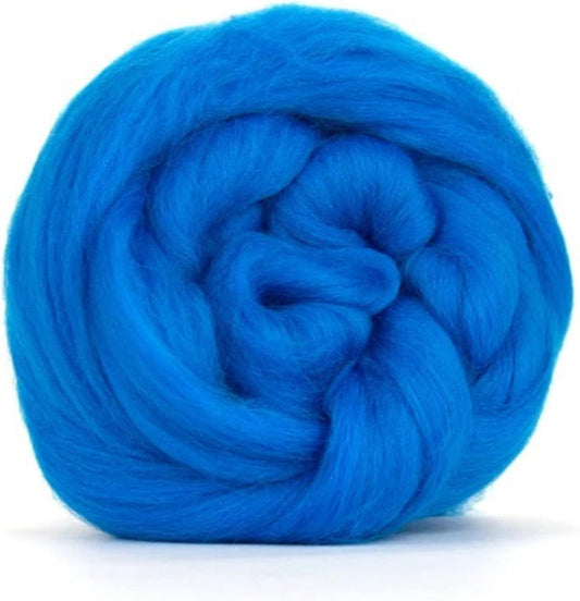 Revolution Fibers Merino Wool Combed Top | 1 lb Premium Wool Roving | 22 Micron, Best Merino Wool for Spinning, Tapestry, Needle Felting, Big Yarn Roving and Wall Hangings (Mediterranean Blue)