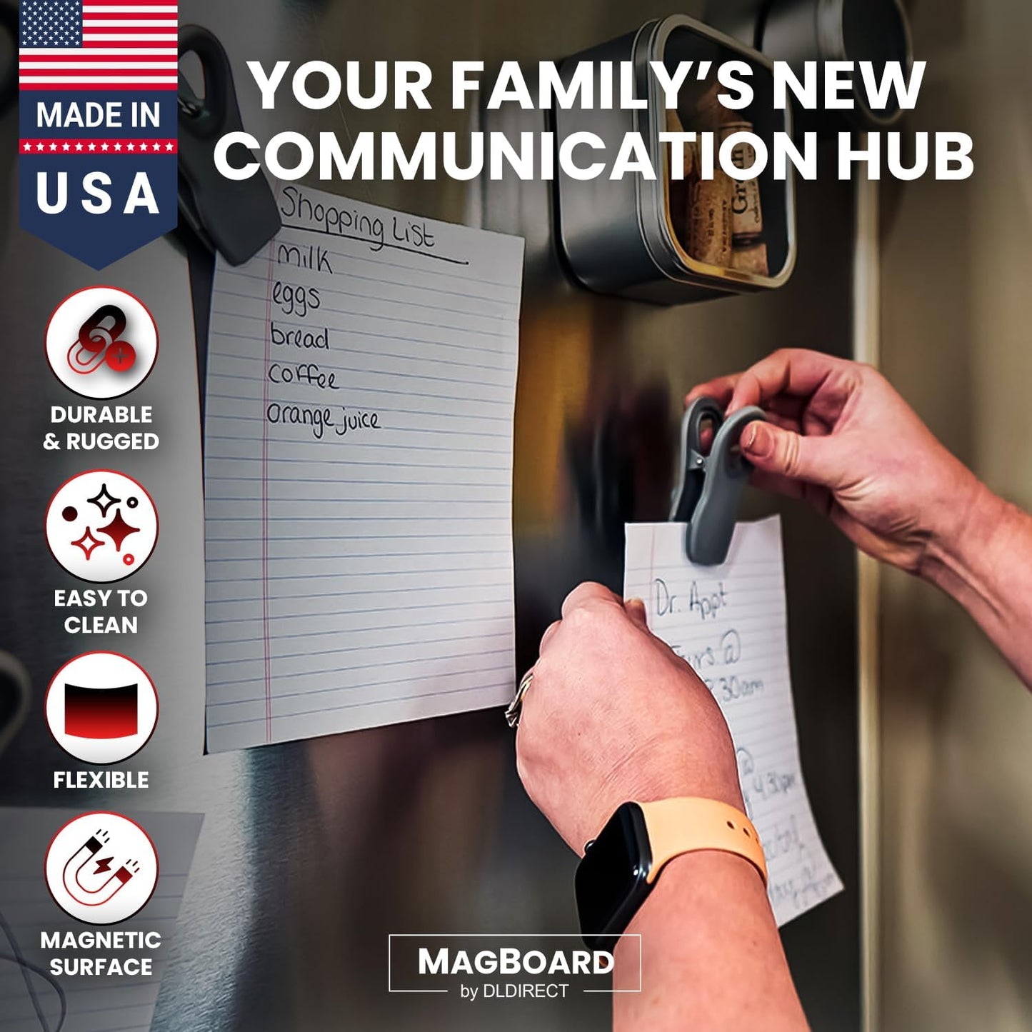 Diamond Life Magnetic Board - Memo & Vision Board for Home, Office, and Classroom - Magnet Board for Kids - Pre-drilled Mounting Screws Included (Silver 36"x48")