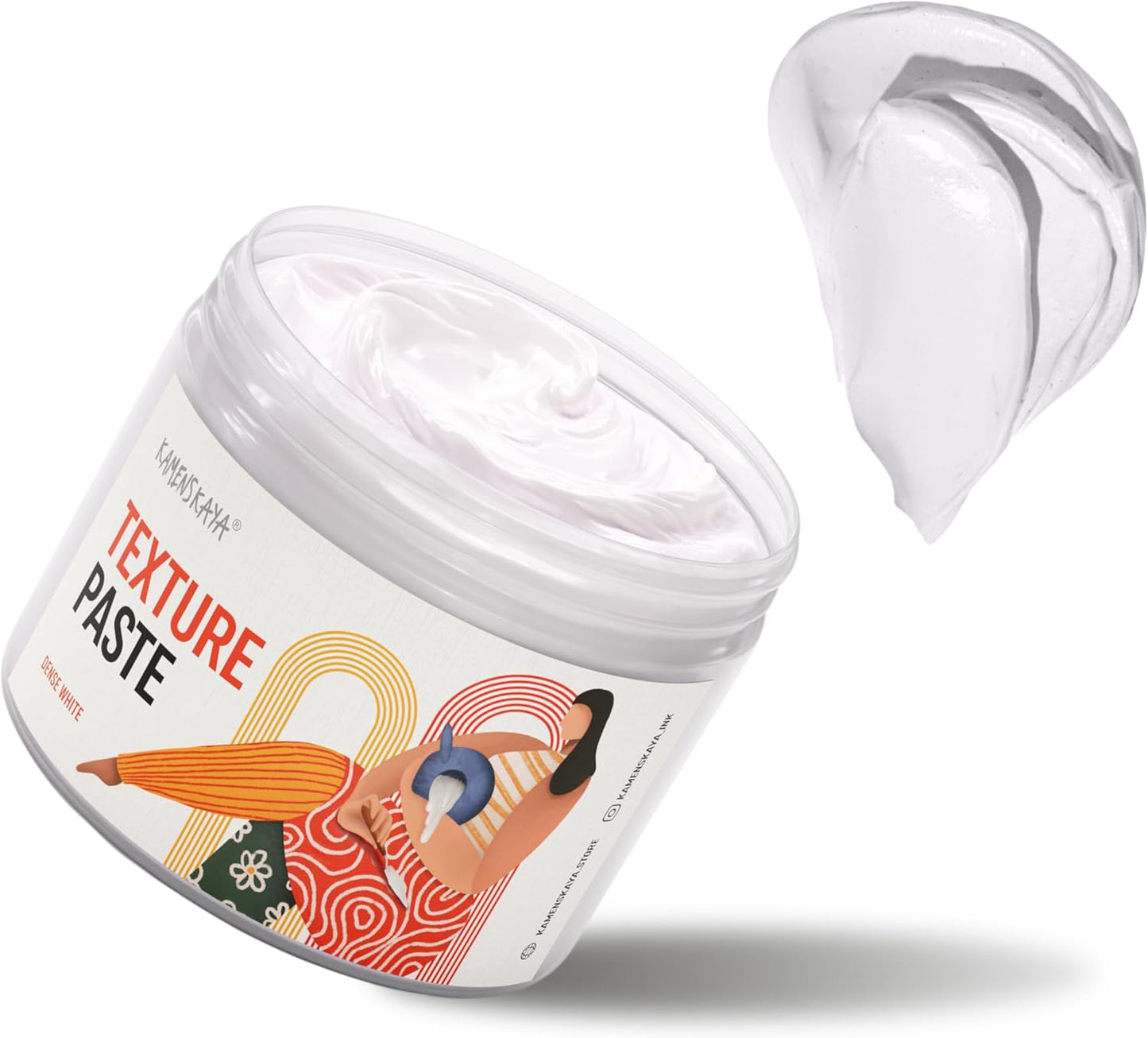 KAMENSKAYA Texture Paste - Modeling Paste Acrylic Medium - Dense White, 16.9 fl oz (500 ml)