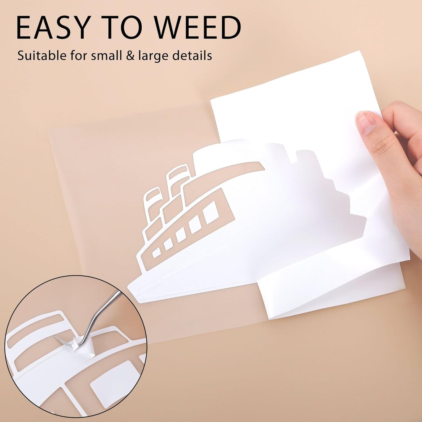 RENLITONG White Iron on Vinyl 12Inch by 50ft Roll HTV Heat Transfer Vinyl for T-Shirt HTV Rolls for All Cutter Machine - Easy to Cut & Weed for Heat Transfer Design