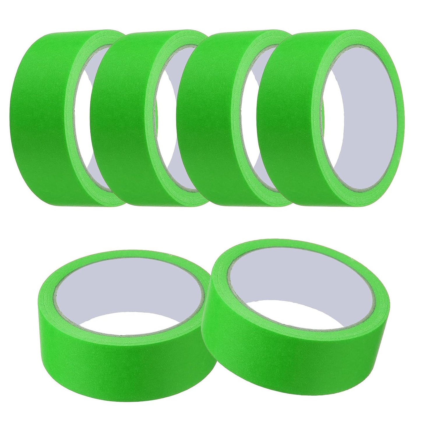 MECCANIXITY Masking Tape 1.4 Inch x 21 Yard Painter's Tape Green Paint Tapes for DIY Crafts Arts Drawing Decoration Labeling Car Painting Artist Teachers, Pack of 6
