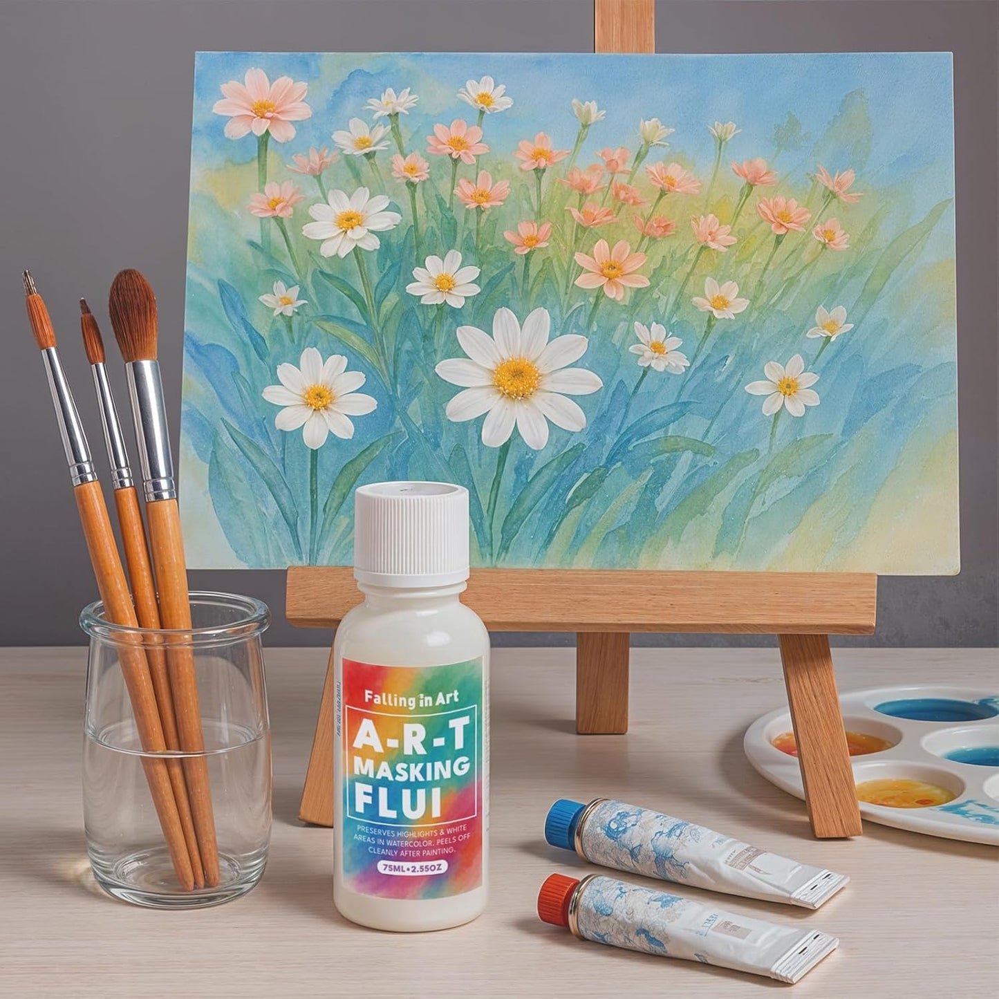Falling in Art Watercolor Medium, Art Masking Fluid for Watercolor Painting and Art Projects 75ml