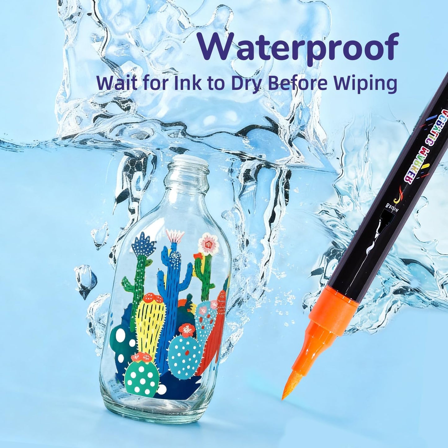 Acrylic Markers, 30 Dual-Tip Paint Pens for Rock Painting, Colouring Books, Mugs, Canvas Shoes, Metal, Scrapbooking - Quick Dry, Brush & Fine, Drawing Markers, Classrooms Must Have