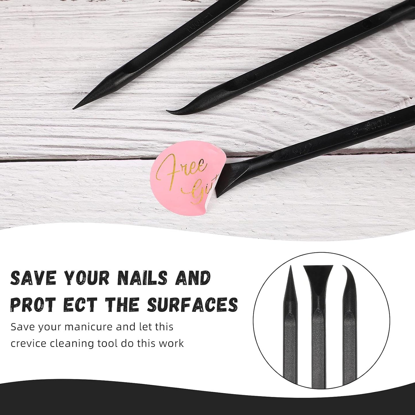 Minatee 18 Pieces Non-scratch Plastic Scraper Tool Multi-purpose Carbon Fiber Pen-shaped Plastic Scraper for Cleaning Small and Narrow Space(Black)