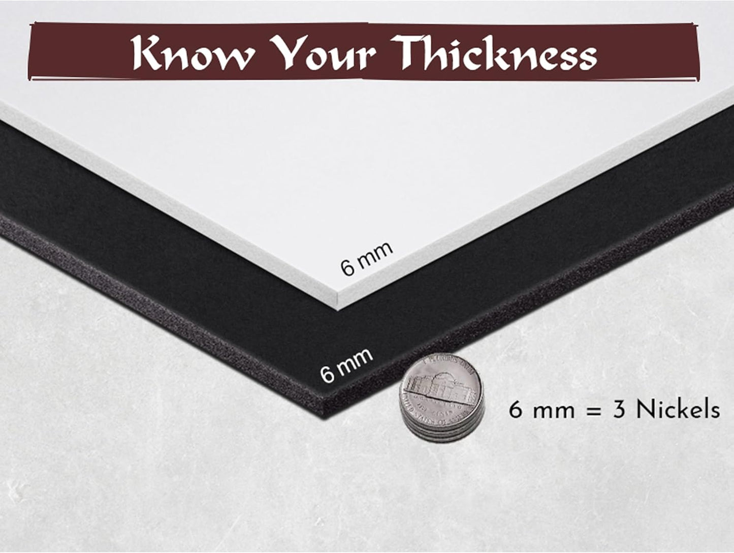 Shape Retention EVA Cosplay Foam 6mm (1mm-10mm) 14x39 inch White or Black High Density EVA Foam Sheets. Premium 85 kg/m3 Heat Shape Material for DIY Convention or Halloween Costumes by The Foamory