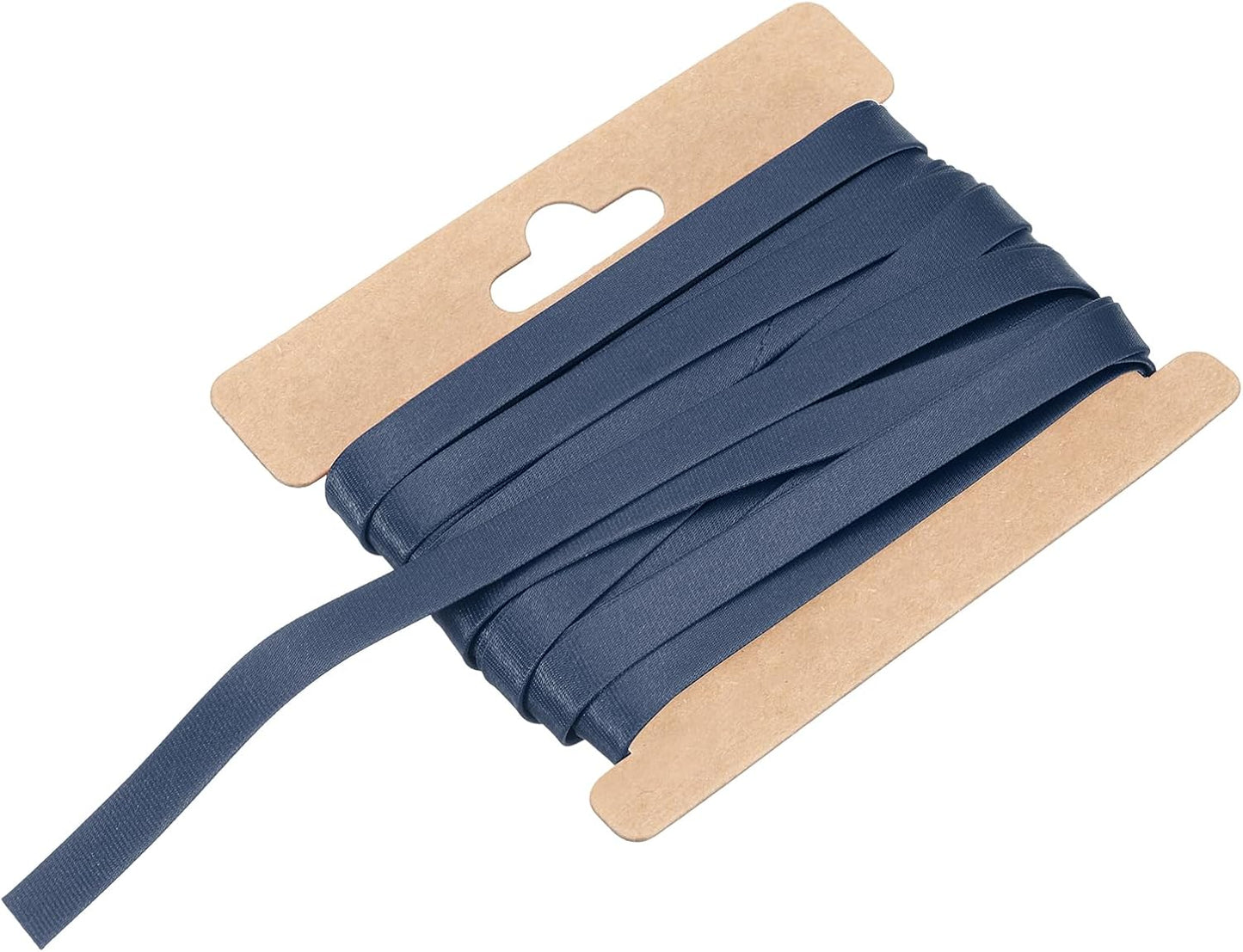 MECCANIXITY Double Fold Bias Tape for Sewing 1/3 Inch x 6 Yards Satin Pre-fold Continuous Binding Tape for Seaming Quilting Hemming Binding DIY Crafts, Navy Blue