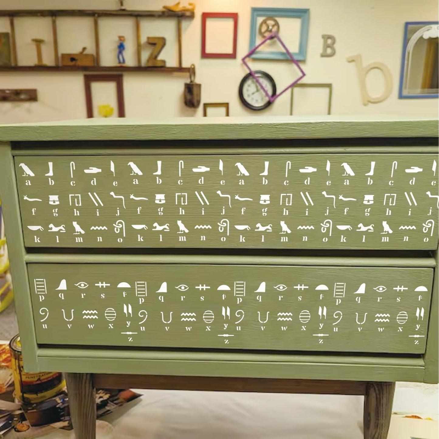 Egyptian Hieroglyphs Stencils, Ancient Egyptian Glyphs Alphabet Painting Template for Wood Burning, Journal, Scrapbook, Pyrography Engraving, Bookmark, Crafts, Art, DIY (Egypt6)