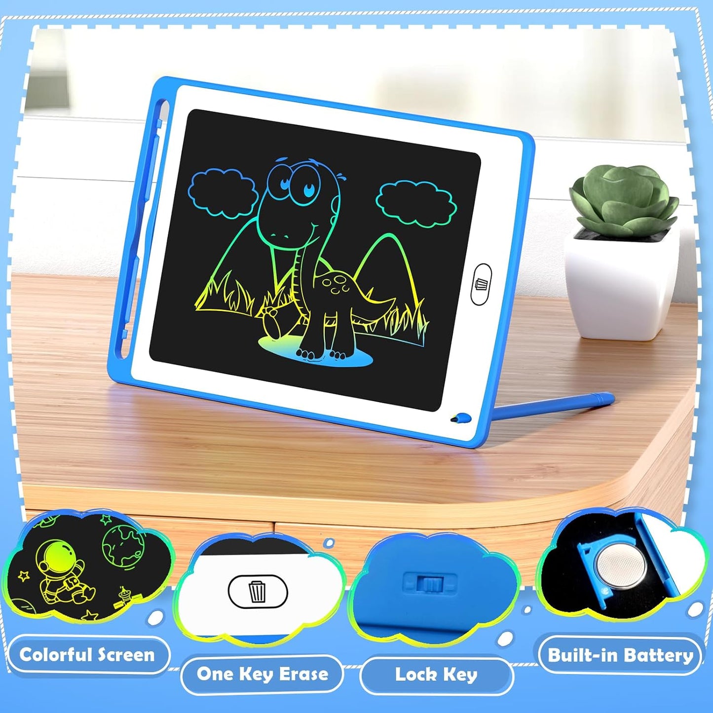LCD Writing Tablet for Kids, 8.5 Inch Colorful Doodle Board Drawing Tablet, Educational Learning Toys Birthday Gifts for Kids Age 3 4 5 6 7 8 (18 Pack)