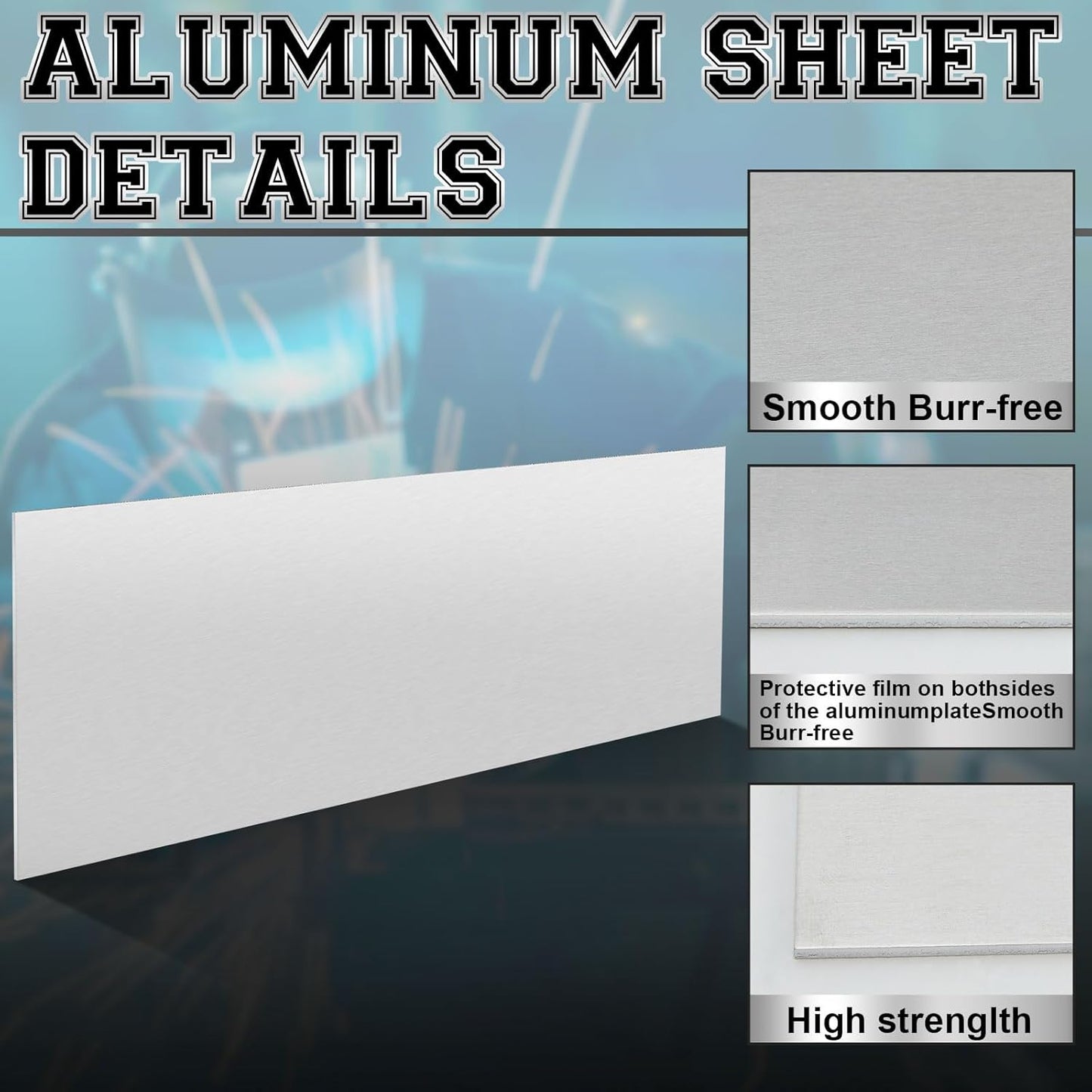 1 Pack 5052 Aluminum Sheet Metal 48" x 96" Aluminum Plate 1/25 (0.04''/1mm) Inch Thickness Rectangle Metal Panels for Industry Crafting Handcraft DIY Projects